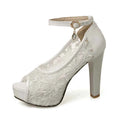 Lace Wedding Shoes Woman Peep Toe High Heels Women Shoes Platform Heels Summer Pumps Women Shoes High Heel Sandals tacones mujer