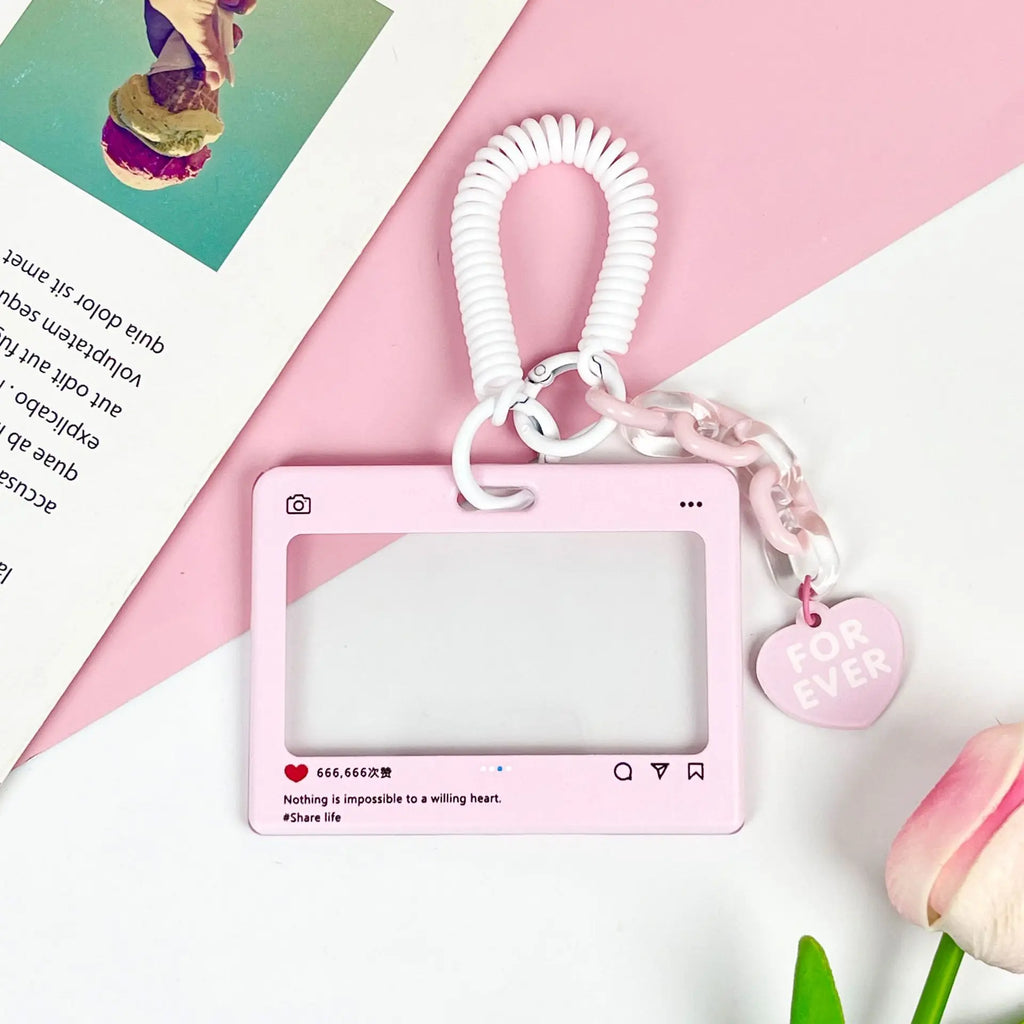 Cute dialog box transparent card cover student cartoon slider card pack game card ID card set pendant anti-lost