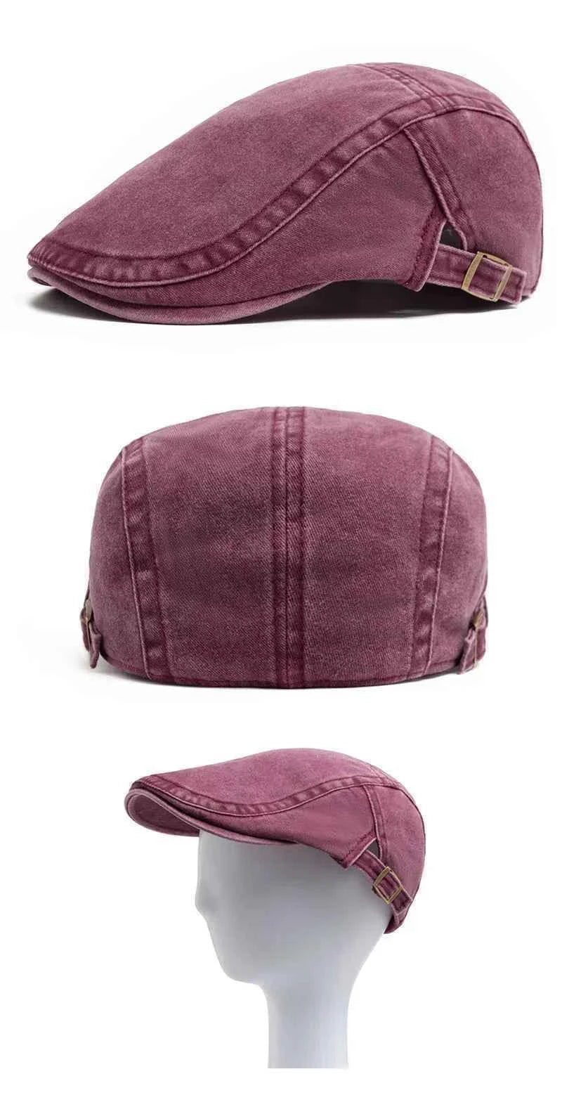 Spring Summer Vintage Cotton Beret Men Women Fashion Flat Visor Cap Casual Berets Retro Newsboy Hat Unisex Adjustable Sun Hats