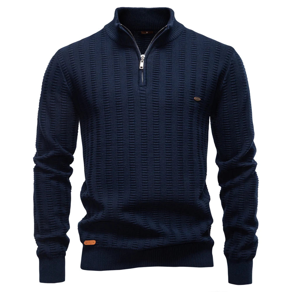 AIOPESON Luxury Striped Pullover Men Old Money Style Cotton Knitwear Thick Warm Crew Neck Winter Social Sweater Male