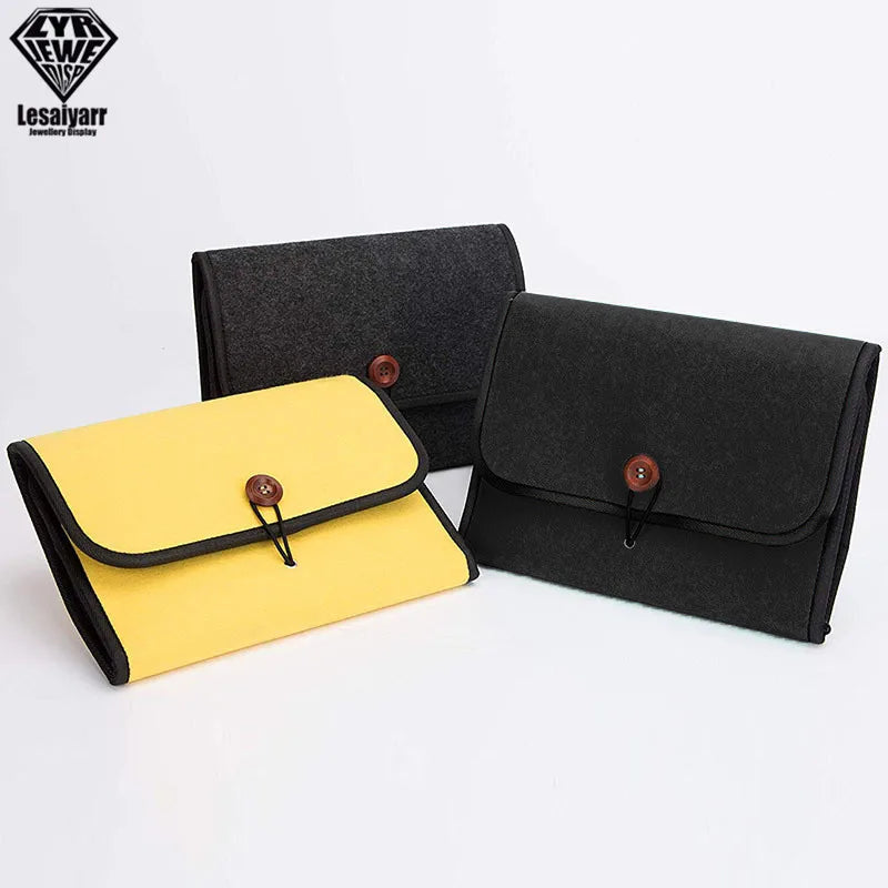 Travel Jewelry Organizer Roll Foldable Jewelry Case for Journey-Rings Necklaces Jewellery Storage Bag Earrings Storage Box