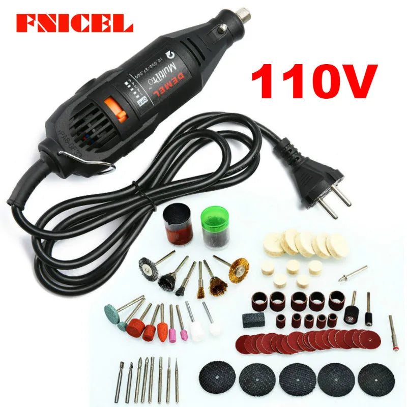 110/220V Electric Drill Dremel Grinder Engraving Pen Electric Grinder Rotary Power Tools Mini Drill Kit Set 130W 5 Variable Spee