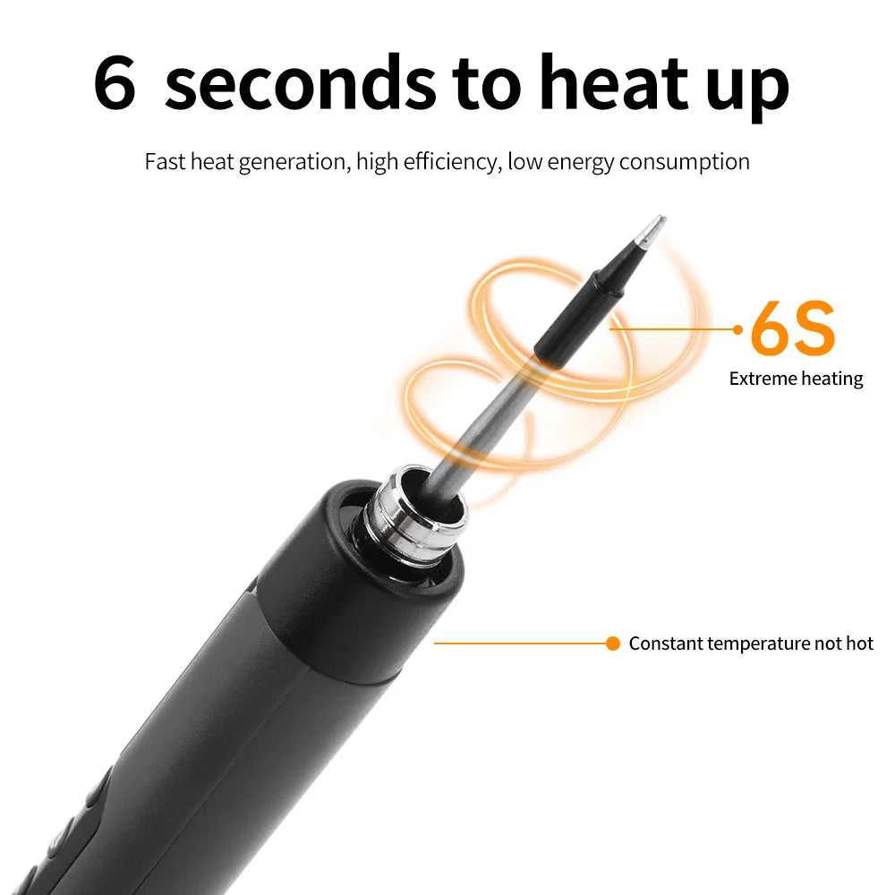 USB Soldering Iron Set Wireless Charging Electric Soldering Iron Type-C Interface Adjustable Temperature Welding Repair Tools
