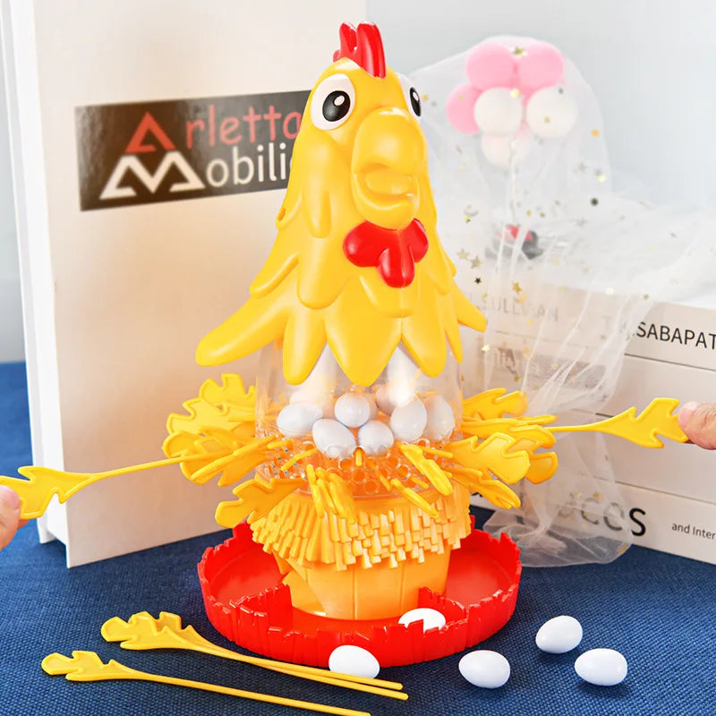 Funny Hen Laying Eggs Hair Pulling Board Game Stick Family Gathering Interactive Tabletop Game Egg Drop Toys for Party Gift Kids
