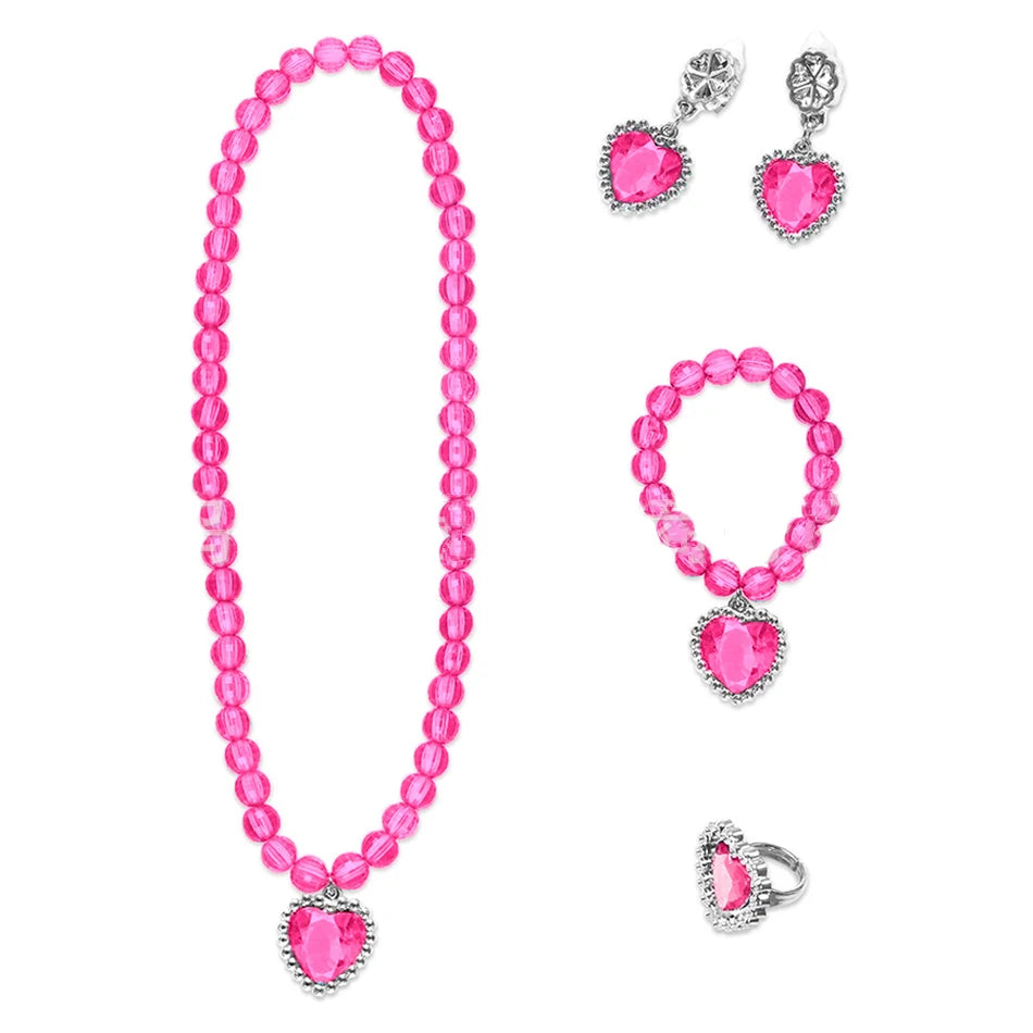 Girl Princess Costume Accessories Gloves Wand Crown Jewelry Set Princess Wig Braid Princess Dress Costume Cosplay Accessories