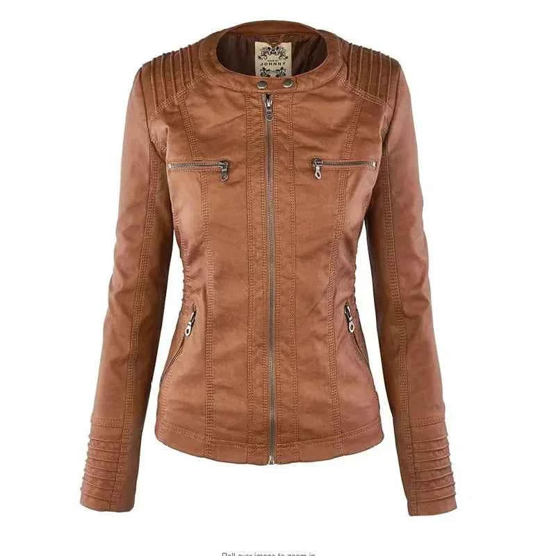 Gothic Faux Leather Jacket Women Coat 2025 Hoodies Winter Autumn Motorcycle Jacket Black Outerwear Leather PU Basic Jacket Coat