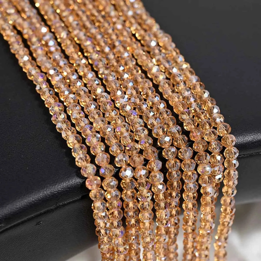 1 Strand 4MM Artificial Crystal Glass Beads Round AB Clear Faceted Loose Spacer Bead for Jewelry Making DIY Bracelet Necklace