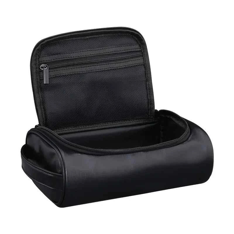 Large Capacity Men Leather Wash Bag Travel Business Trips Portable Cosmetic Bag Multi Pocket Design Handheld Leather Wash Bag LI