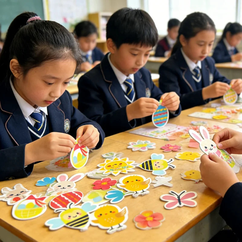 100PCS Glitter Foam Stickers Assorted Shapes Self-Adhesive Craft Stickers for Kids DIY Scrapbooking Card Making Classroom Decor