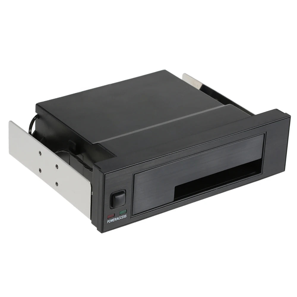 Indicator Light Support Hot-swap Internal Single Bay Mobile Rack Enclosure w/ LED for 2.5/3.5inch SATA HDD SSD Fit PC 5.25'' Bay