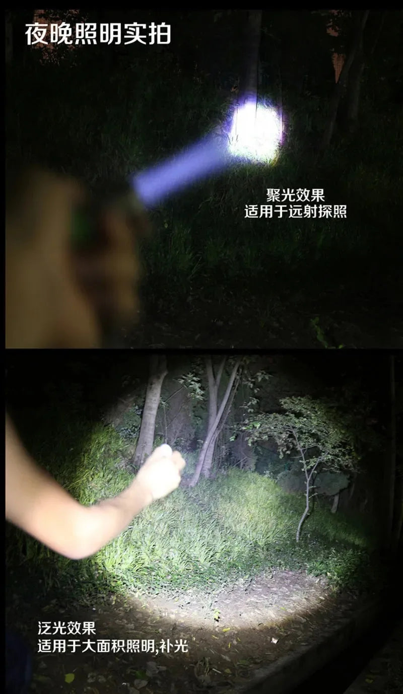 LED Defense Self-defense Flashlight Rechargeable Tactical Long Handle COB Baseball Torch Outdoor Window Breaker Hammer Emergency