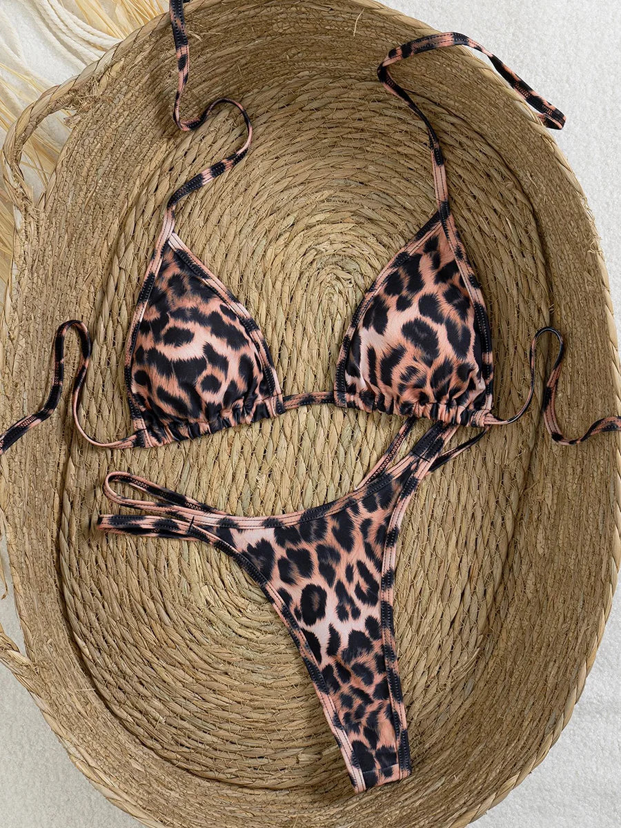 Extreme Mini Micro G String Diamond Bikini Women Swimsuit Female Swimwear Two Pieces Bikini Set Halter Bathing Suit Swim Lady