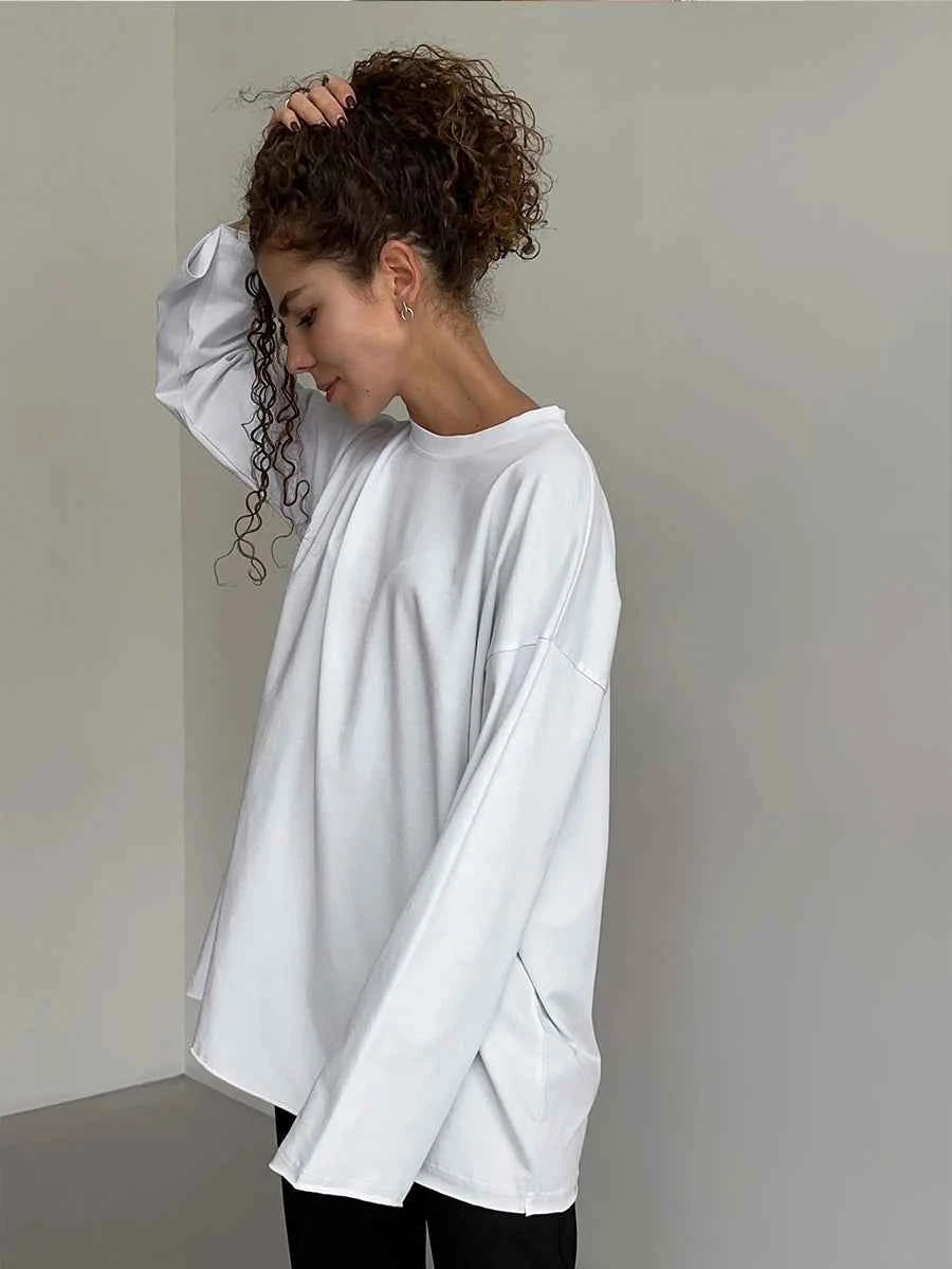 Hirsionsan Basic O-neck 100% Cotton T Shirt Women Loose Oversized Pullover Chic Cusual Tees Female Tops Girl Clothing 11 Colors
