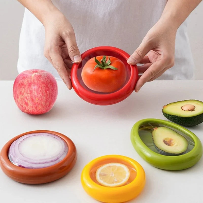 1/4pcs Kitchen Storage Box Fruit Vegetable Container Fresh Box Avocado Tomato Lemon Onion Fresh-Keeping Crisper Kitchen Gadgets