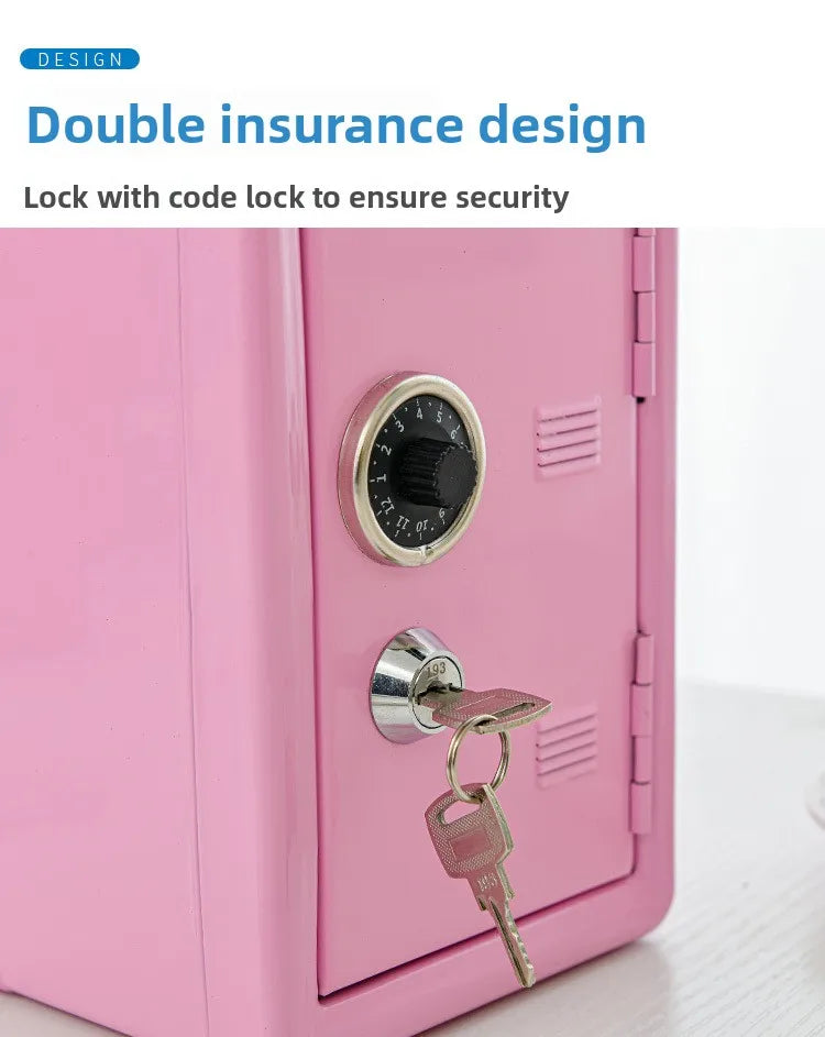 Kids Money Bank with Lock, Mini Metal Safe Box for Cash & Savings, Educational Gift Idea, Wholesale PriceMetal Cash Keeper