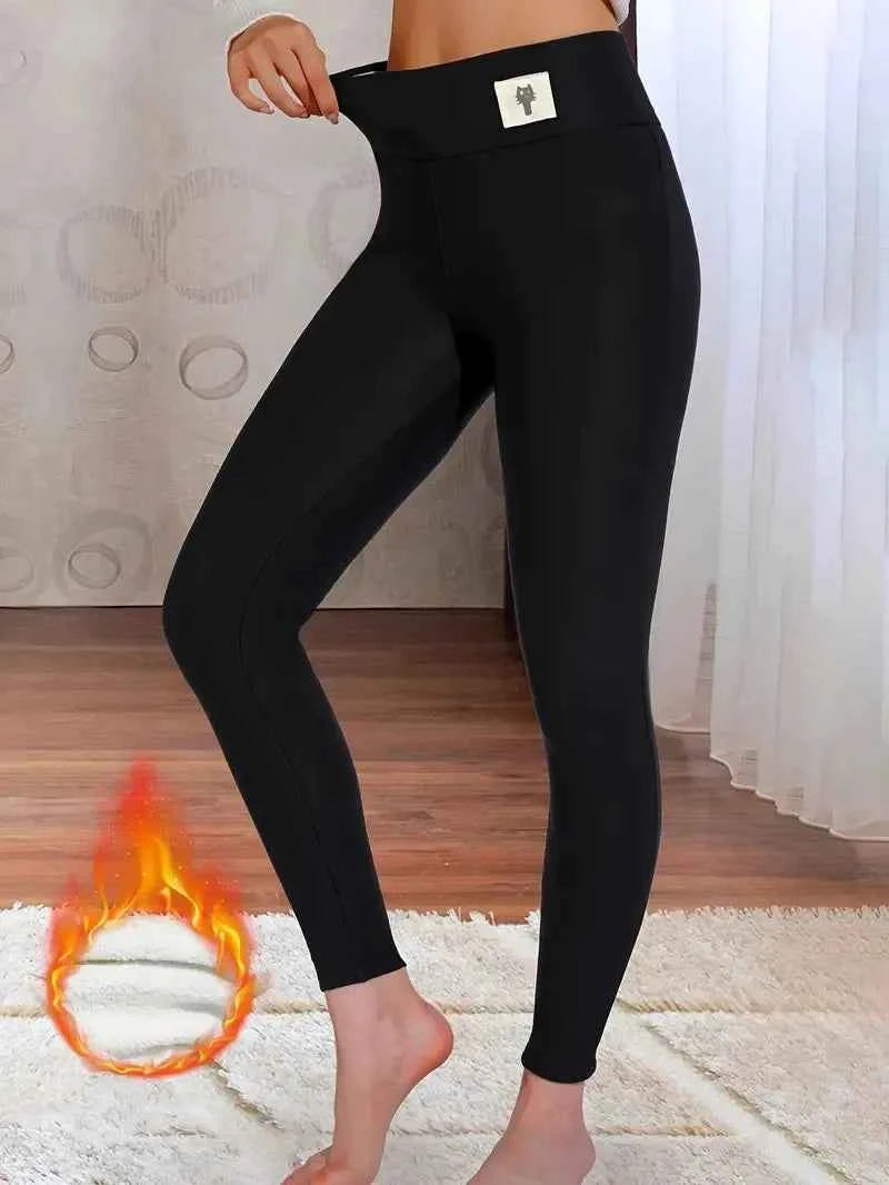 Winter Thicken Warm Leggings Women Lamb Cashmere Joggers High Waist Fleece Elastic Tights Warm Tights Pants Slim Velvet Legging
