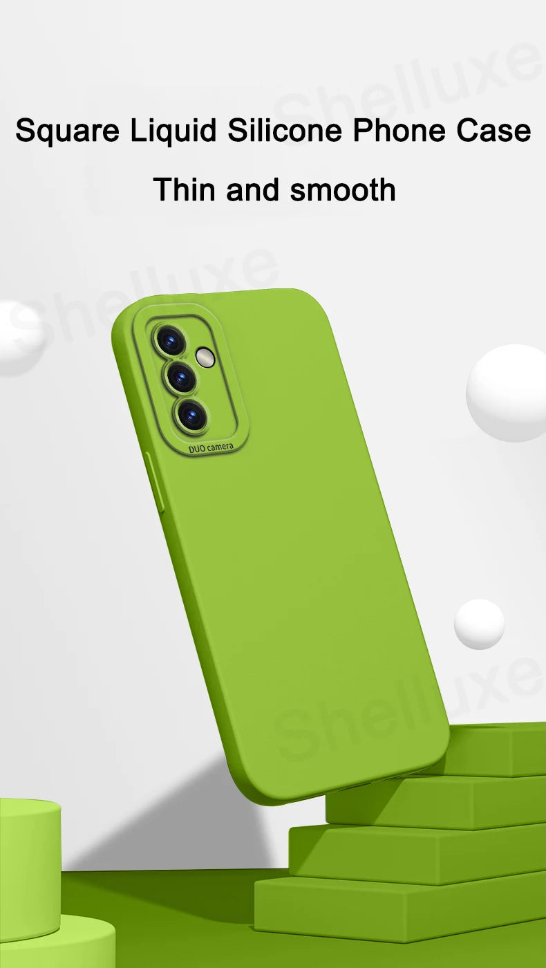 A54 A55 A56 Case Shelluxe Square Liquid Silicone Soft Cases For Samsung Galaxy A56 A55 A54 A52 s A52s A53 Silky Feel Phone Cover