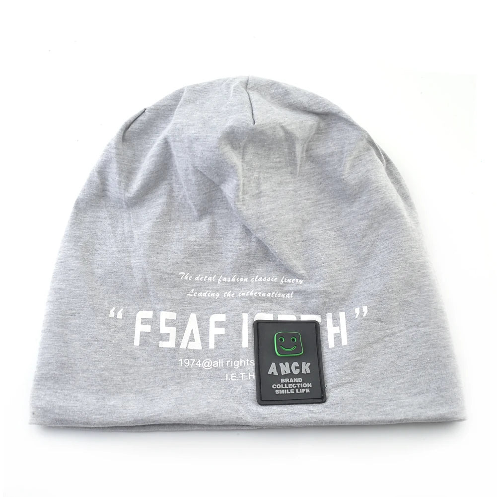 Men's Beanie Hats Autumn Outdoor Thin Casual Skullies Beanies Printing Letters Streetwear Hip Hop Bonnet Gorras Men Spring Hat