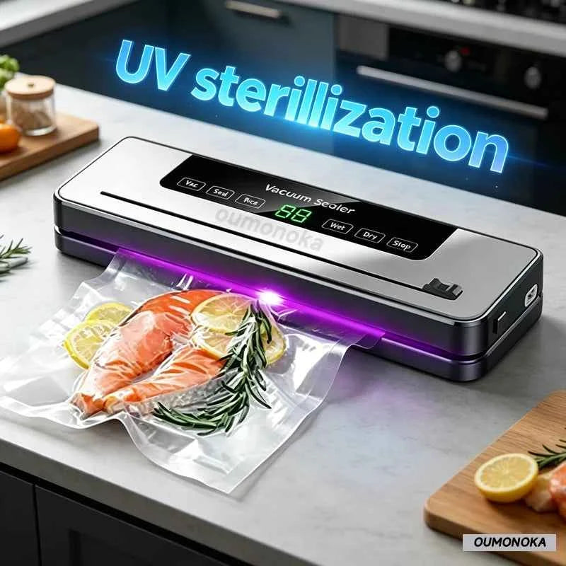 Electric Vacuum packaging machine Food Storage Seal Touch Button Dry/Wet Built-in Cutter Kitchen Food Sealing Vacuum Sealer