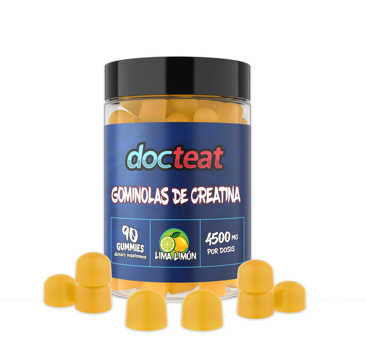 1botlle 90capsules Package Creatine Monohydrate Gummies – Lime Lemon, 90 Count