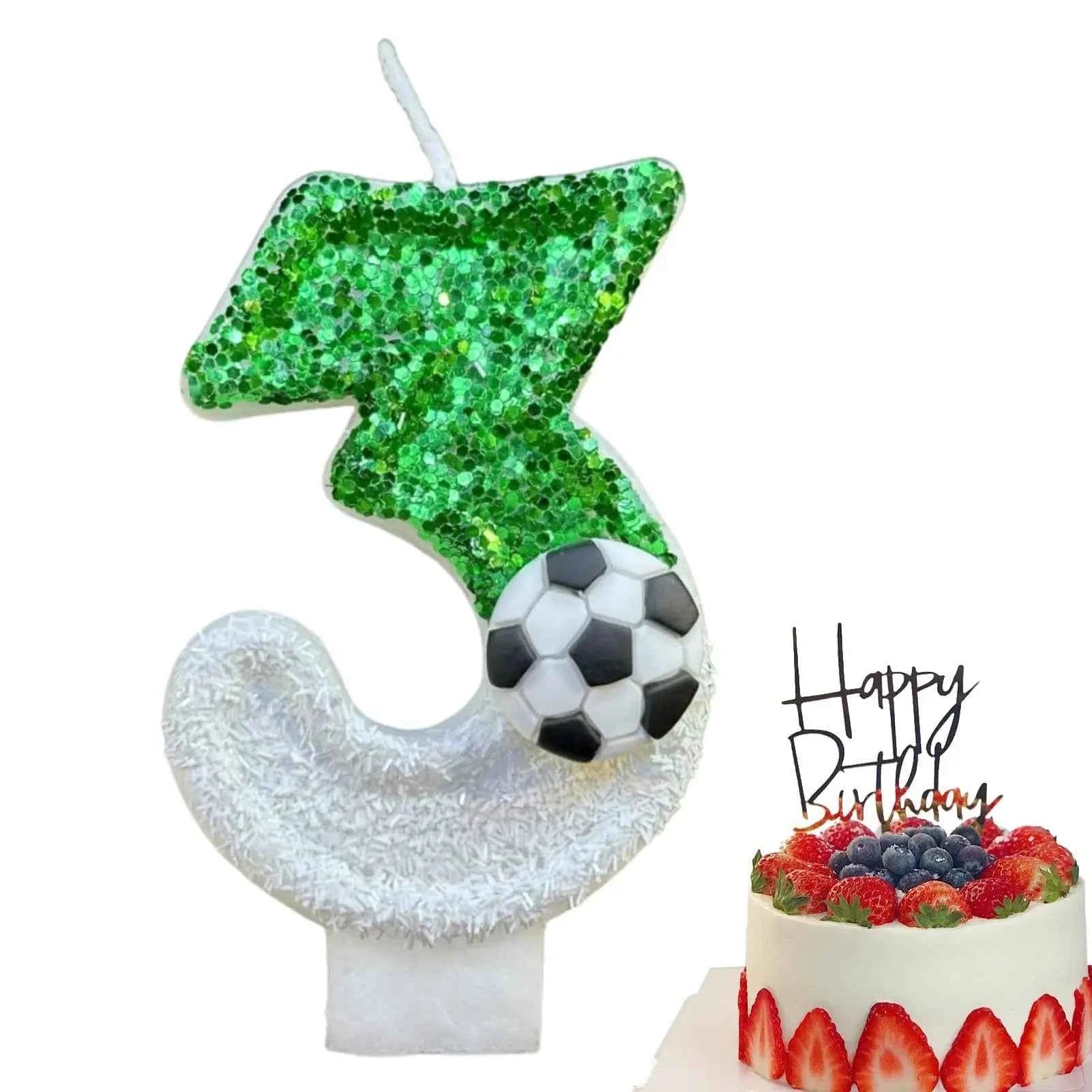 Football Birthday Number Candles, Candle Numbers for Cakes, Decorative Number Candles, Cake Topper Decoration for Birthday