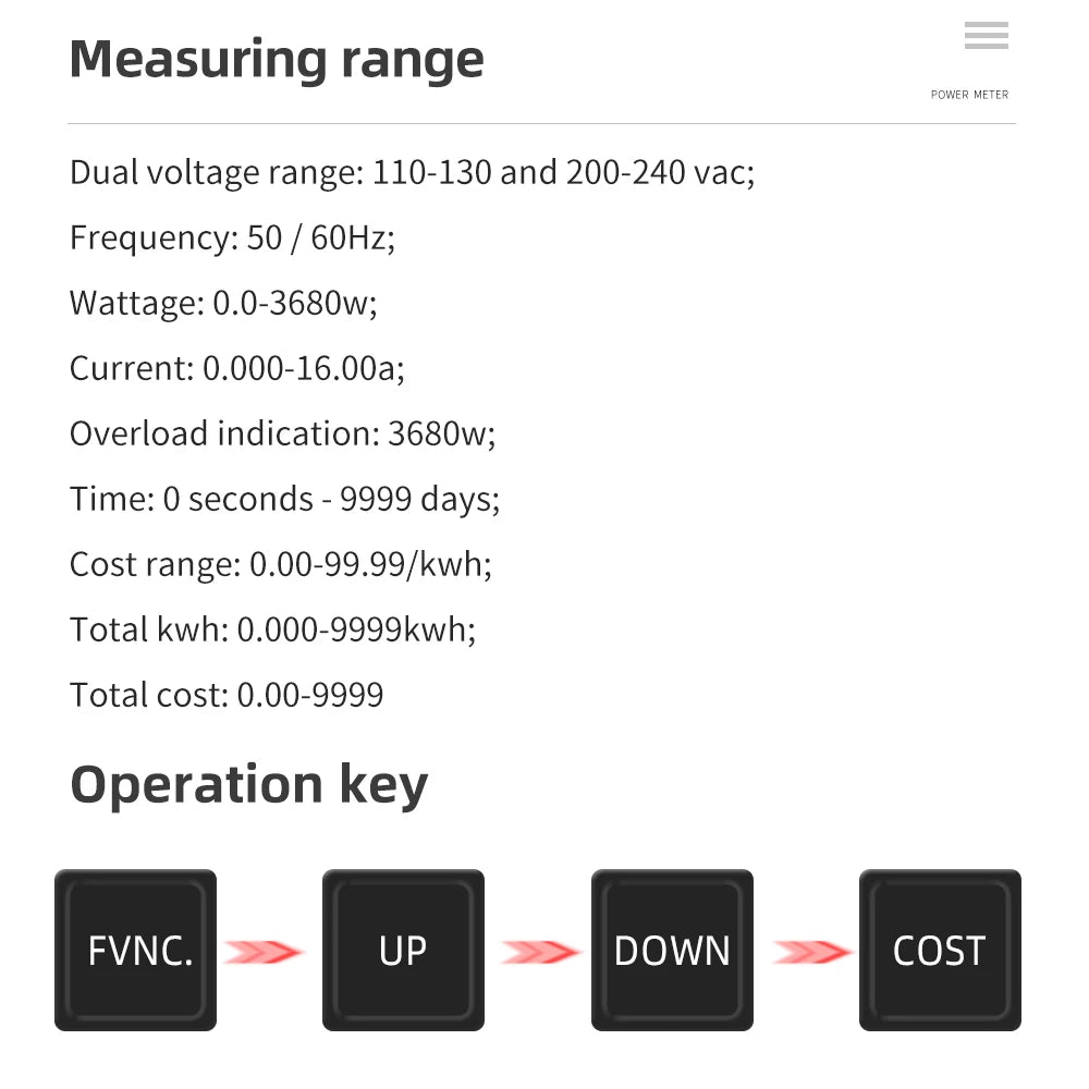 220V Digital Wattmeter AC EU Power Meter LCD Electricy Consumption Meter Socket Wattage Kwh Energy Test FR US BR Power Analyzer