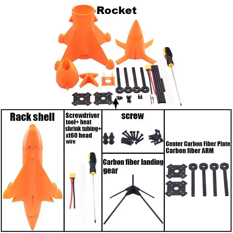 B-CUBE Rocket 5inch FPV Frame Kit Carbon Fiber Racing Drone Quadcopter Freestyle INAV Beatflight F745 H743 Flight Control