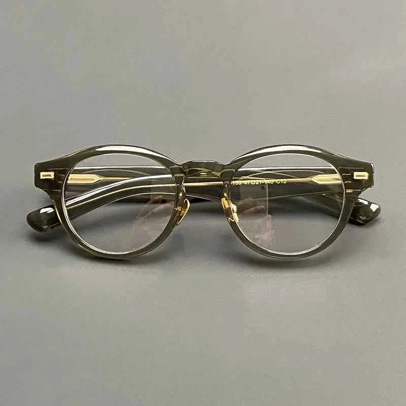 Vintage round glasses frame for men spring legs thickened with acetate optical glasses frame to make prescription glasses for my