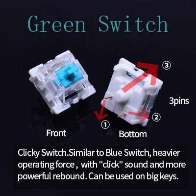 Outemu Switch for Mechanical Keyboard Black Blue Brown Red 3Pin Dustproof Linear Tactile Clicky Silent Compatible with MX Switch