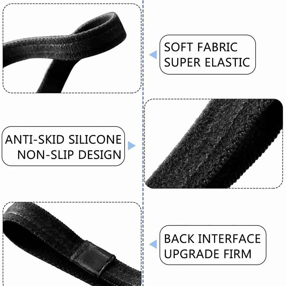 4 Pieces Non-Slip Elastic Sport Headband Black Stretchy Hair Band Sports Yoga Running Headband For Women Girls