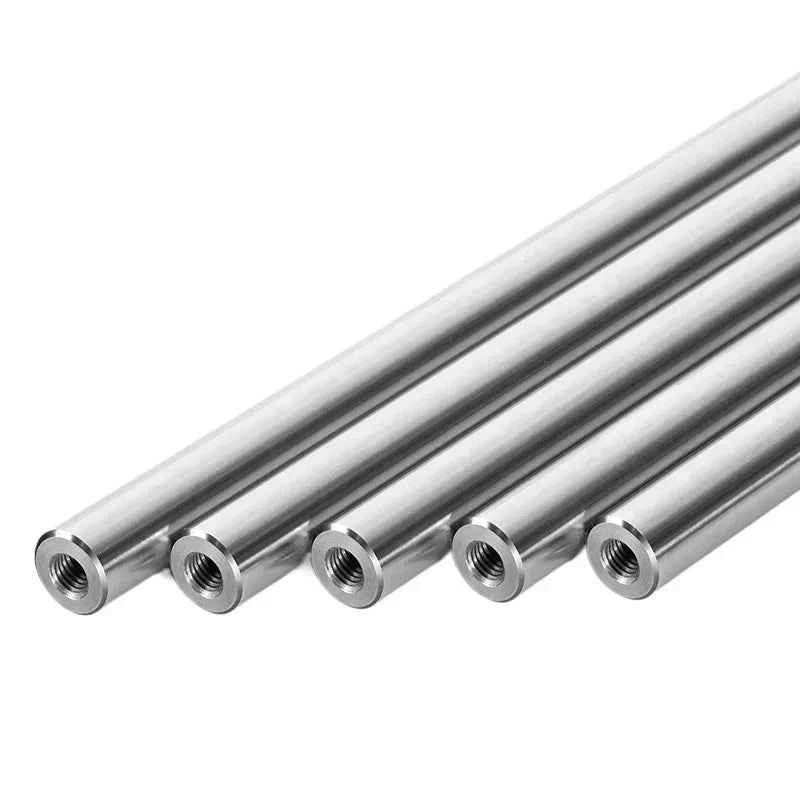 2PCS linear shaft Length100-1000mm OD8/10/12/16/20/25mm with two ends of M4/M5/M6/M8 thread hole depth of 8-16mm Chromed Harden