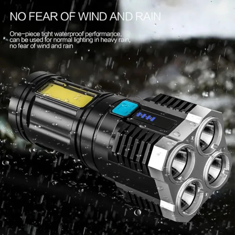 Versatile LED High-Beam Flashlight USB Rechargeable Outdoor Portable Enhancing Torch Outdoor Hiking and Exploration Experience