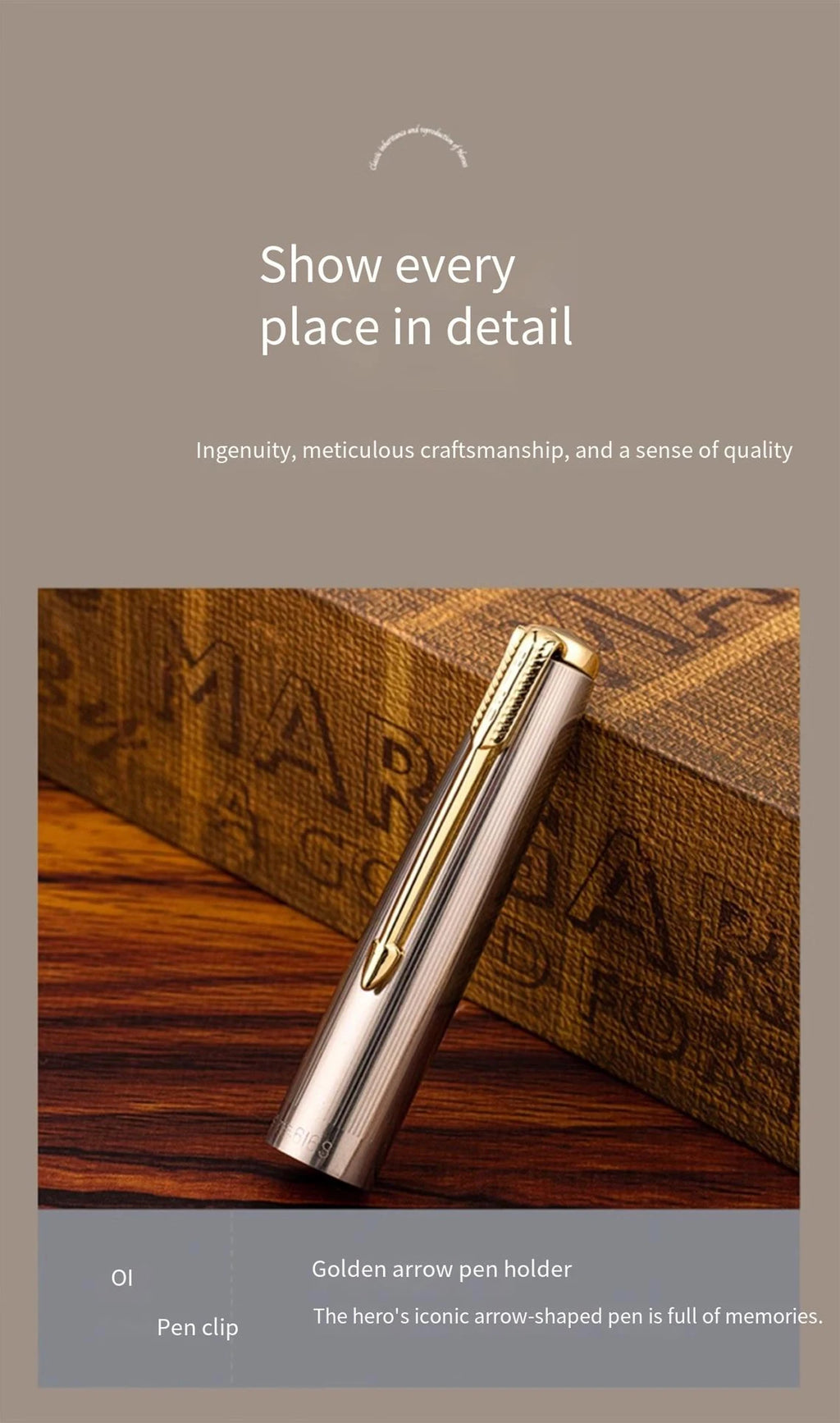 Hero 616S Classic Retro Fountain Pen Dark Tip 0.5mm Iridium Gold Nib Business Office Gift Student School Stationery Supplies