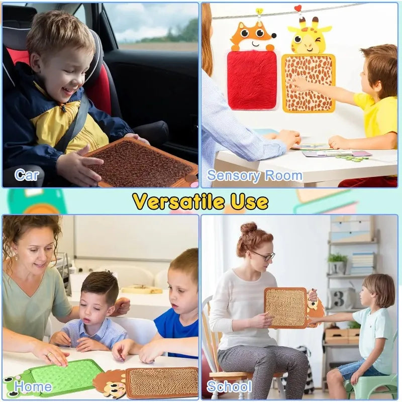 Kids Early Education Felt Sensory Mat Touch Pad Toy Animal Texture Hand-Eye Coordination Cognitive Training Early Learning