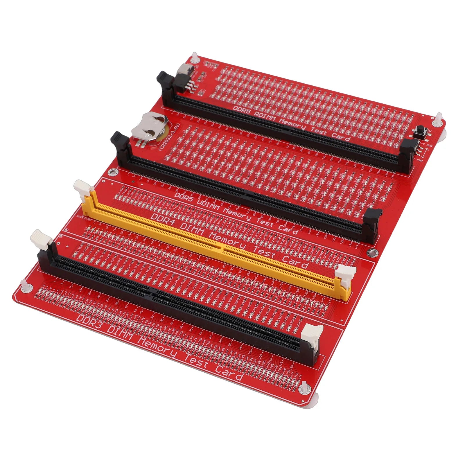 4 in 1 RAM Memory Tester Card Desktop Computer DDR3 DDR4 DDR5 UDMM DDR5 RDIMM Diagnostic Analyzer with Light