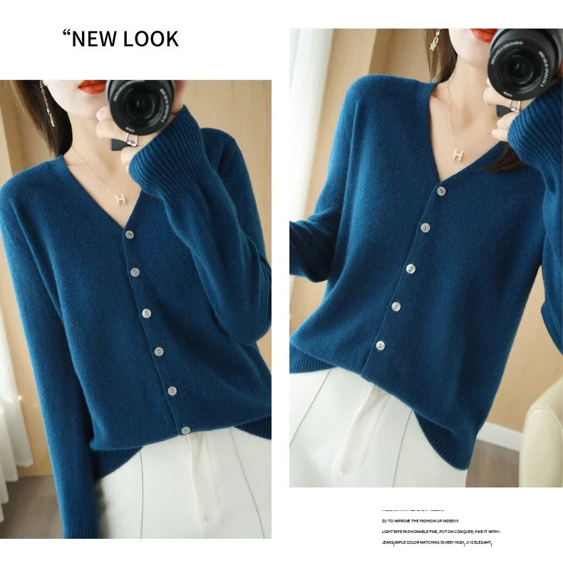 Women Cardigans 2025 Autumn Winter Single Breasted Knitwears Long Sleeve Warm Knit Cardigan Korean Fashion Spring casual Sweater