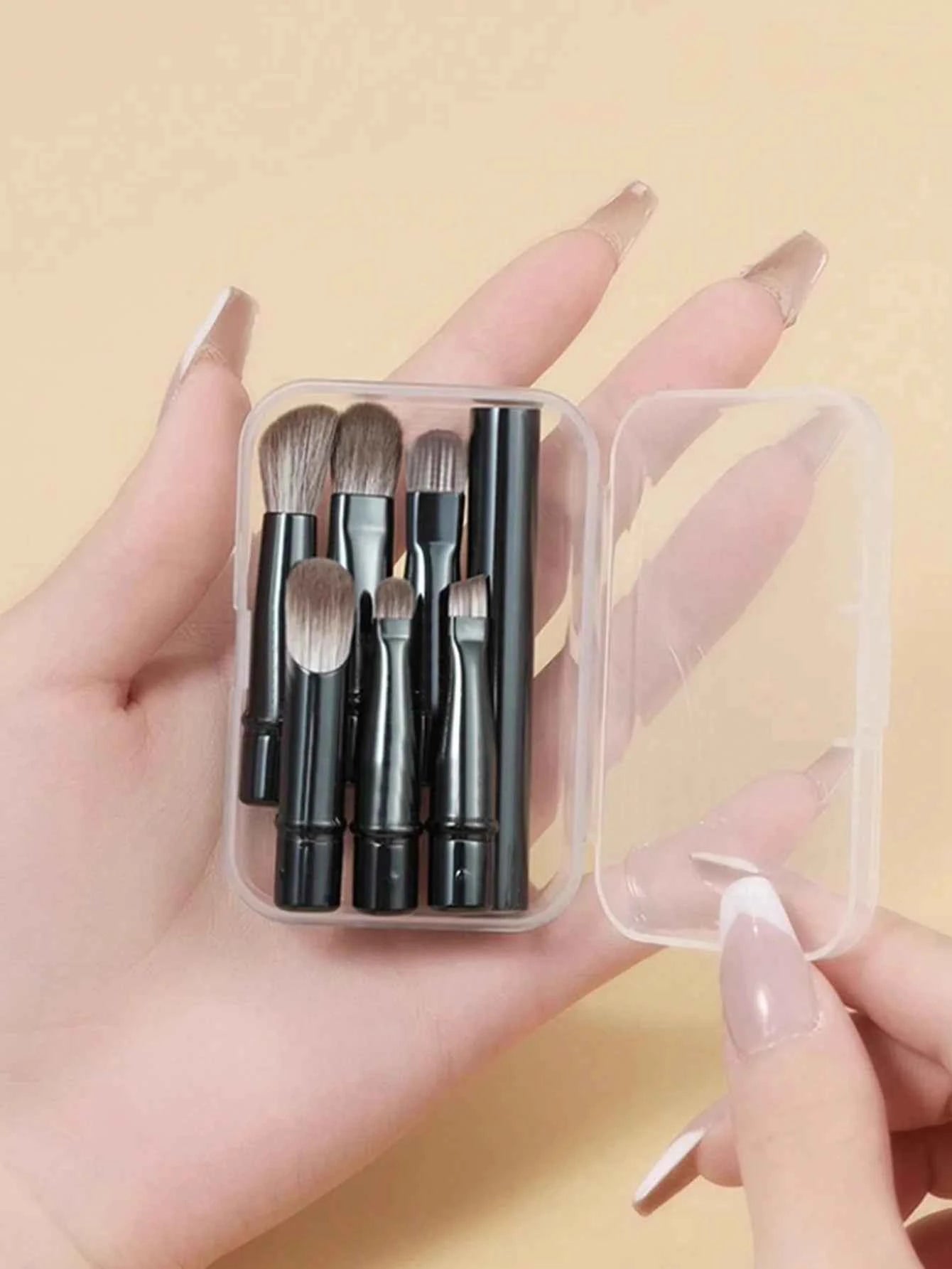 6-Pack Portable Makeup Brush Replacement Brush Head Nose Shadow Brush Travel Set