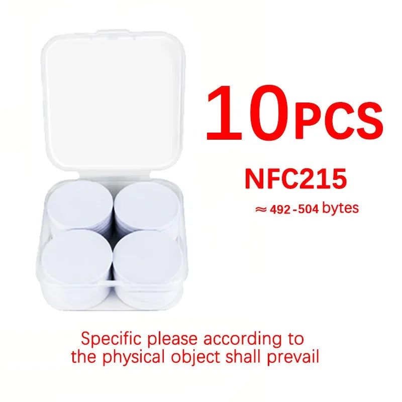 NFC Ntag215 13.56MHz NFC Coin Bonding Card Badge ISO/EC14443A 25mm Waterproof PVC 215 Electronic Tags