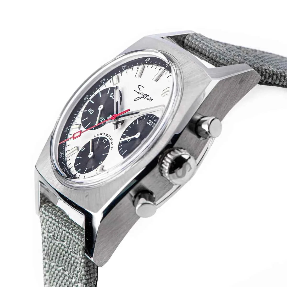 Sugess 37mm Men's Pilot Watches Original ST19 Chronograph Swanneck Mechanical Wristwatches Dome Sapphire Crystal Force Army 2024