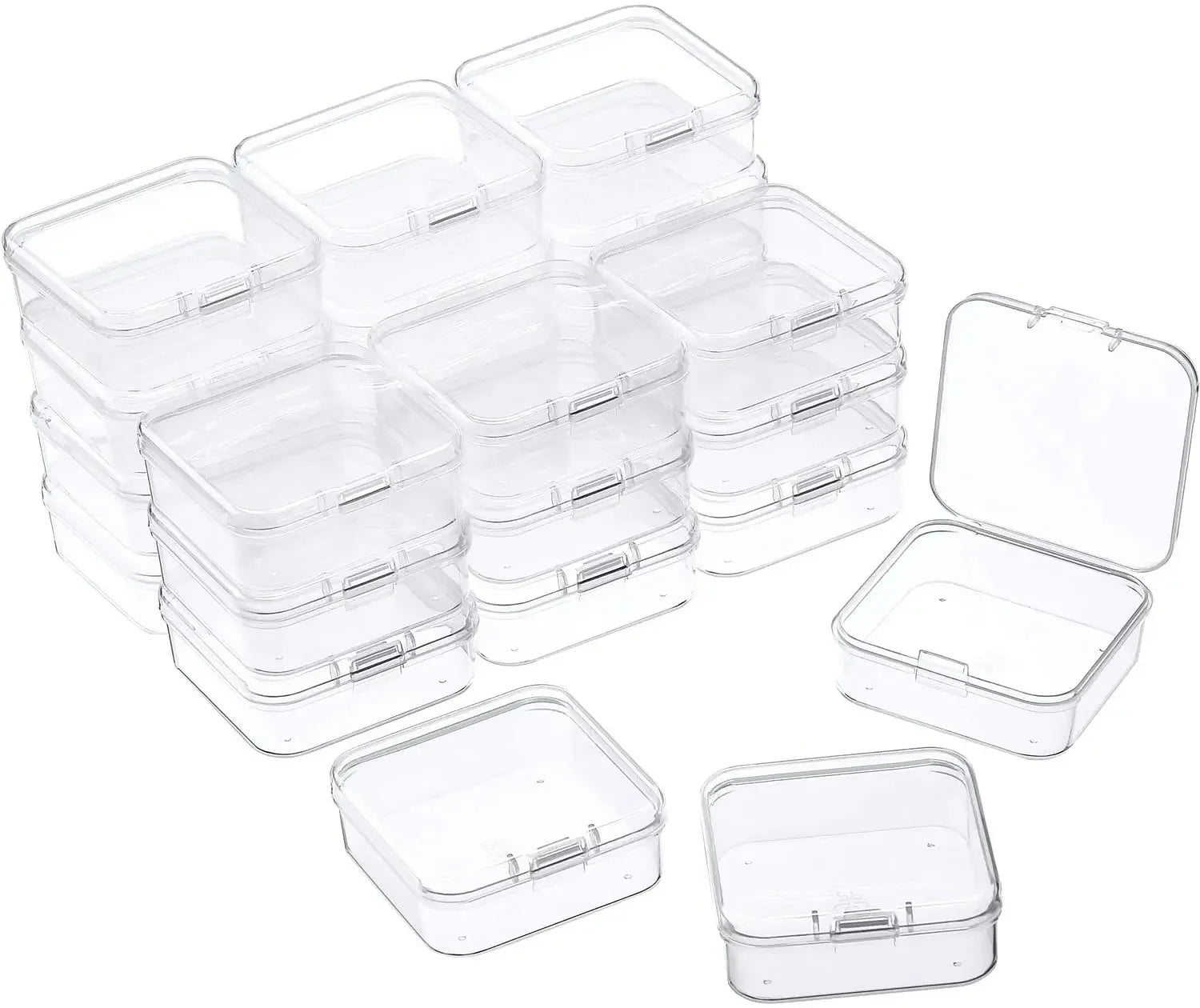6PCS Mini Storage Box Transparent Square Plastic Box Earrings Jewelry Packaging Storage Small Square Box Jewelry Organizer