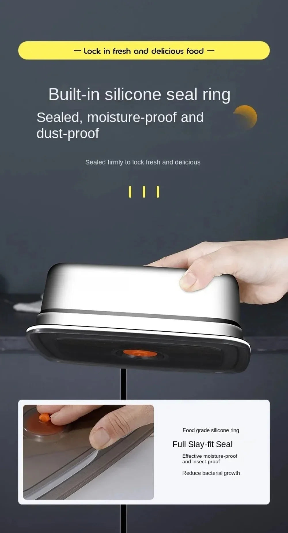 Stainless Steel Camping Lunch Box Sealed Microwave Suitable Bento Box Leak-proof Large Capacity Refrigerator Freezer Storage Box