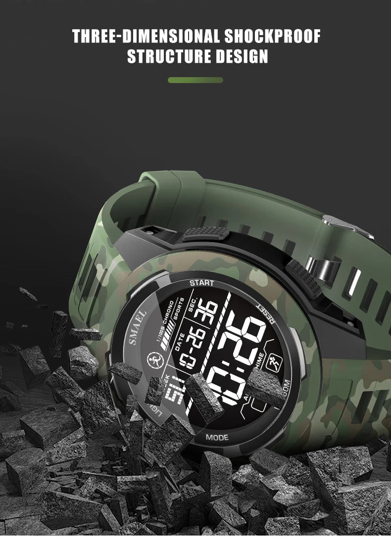 New SMAEL 8105 Watches Camo Strap Military Sport Watch for Men Clock Fashion Digital Wristwatch Waterproof Shockproof Watches