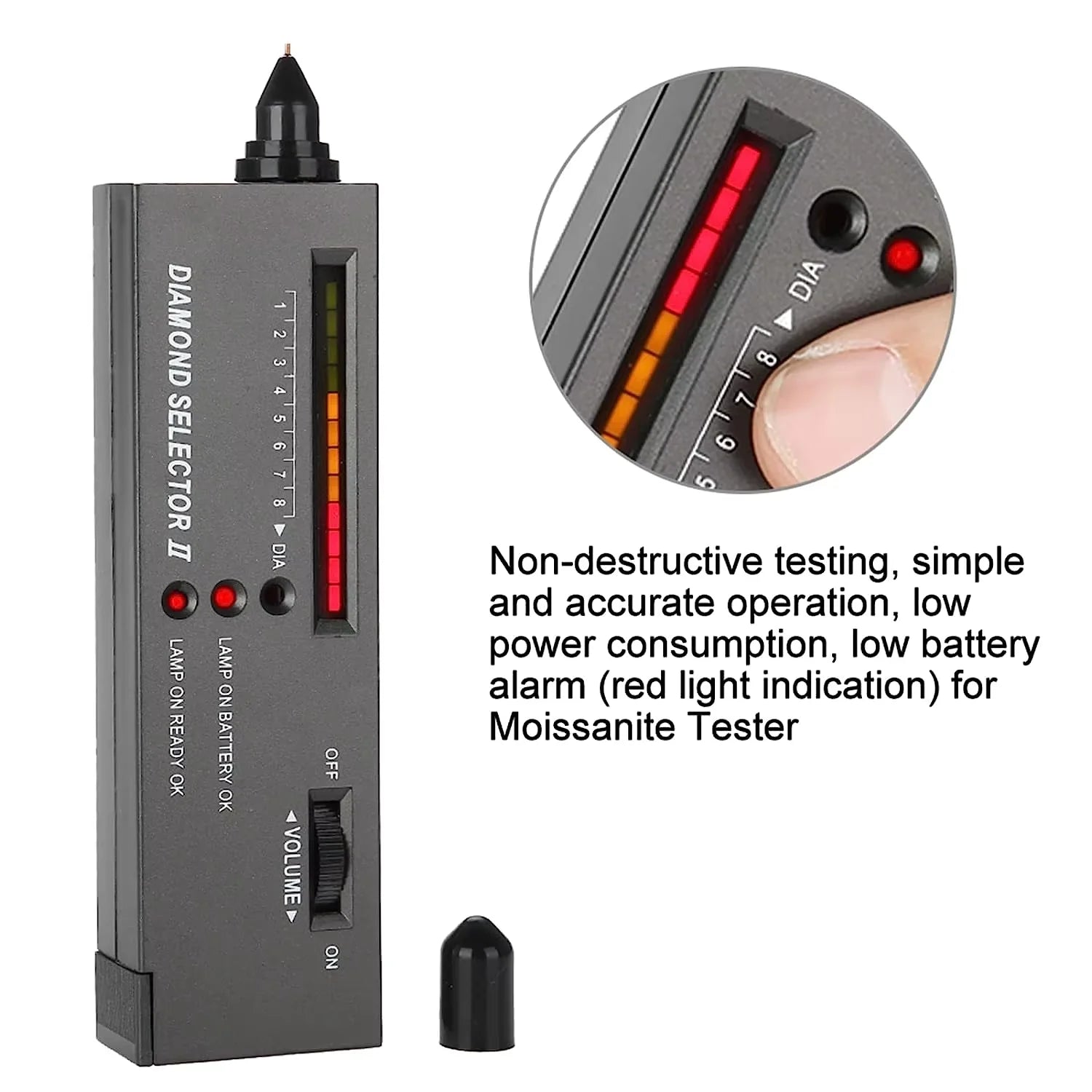 Portable Diamond Tester & Gemstone Selector – Moissanite/Ruby/Sapphire/Gold Purity Analyzer Jewelry Testing Pen Tool