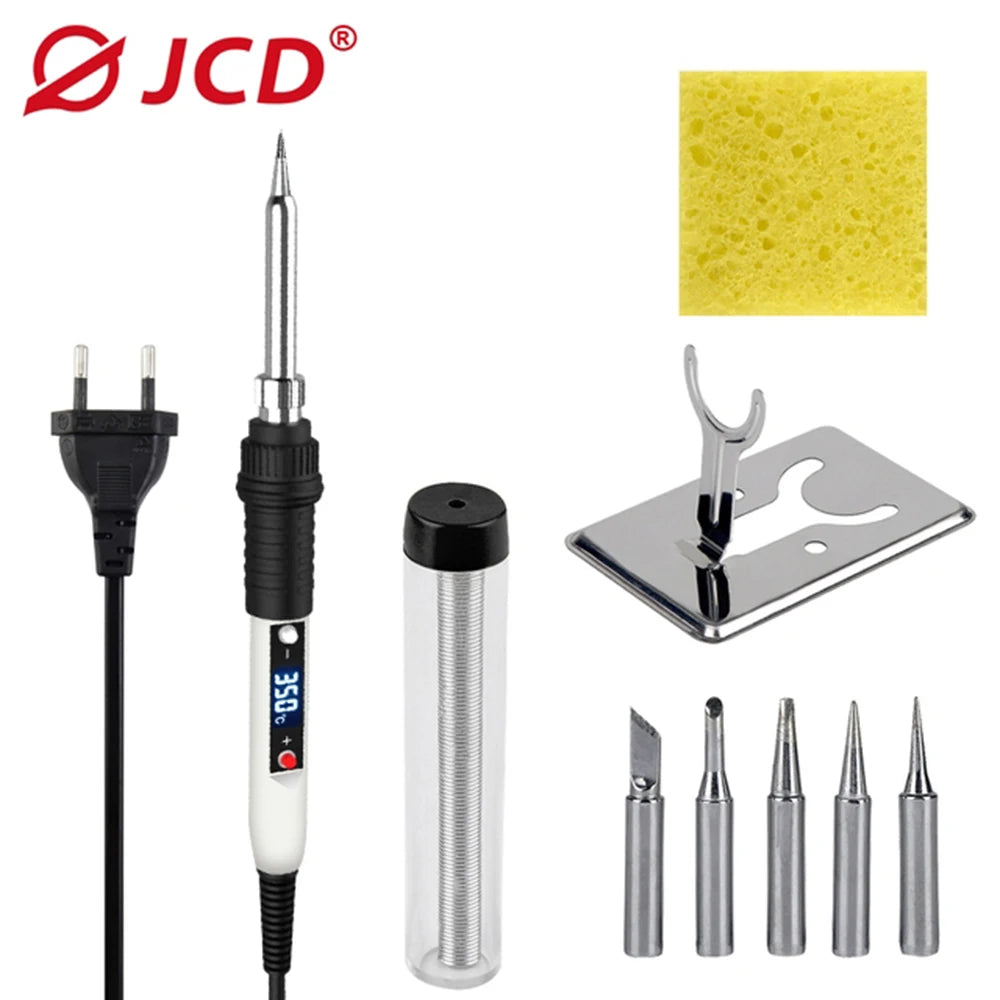 JCD Electric Soldering iron 80W 220V LCD Digital Display Adjustable temperature multimeter soldering iron kit Welding solder908S