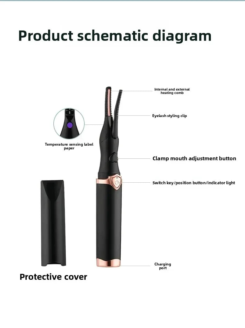 Electric Eyelash Curler Electric Heating Long-lasting Shaping Intelligent Temperature Control Portable and Not Harmful Makeup