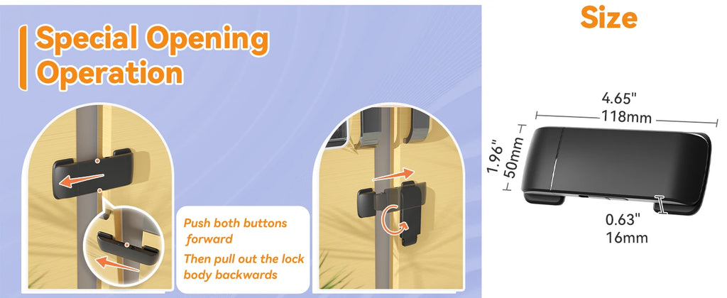 Baby Safety French Fridge Door Lock, Childproof Double Door Refrigerator Lock, Cabinet Cupboard Lock for Toddlers