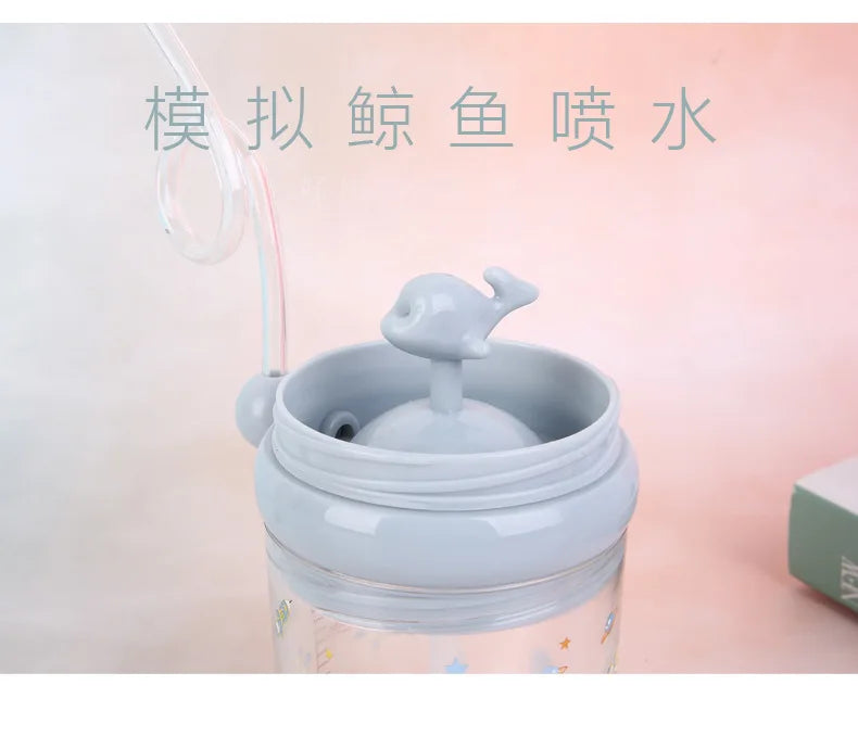 Water Bottles Children Whale Squirting Cup Dolphin Goldfish Prevent Falling Bottle Drinkware Kitchen Dining Bar Home
