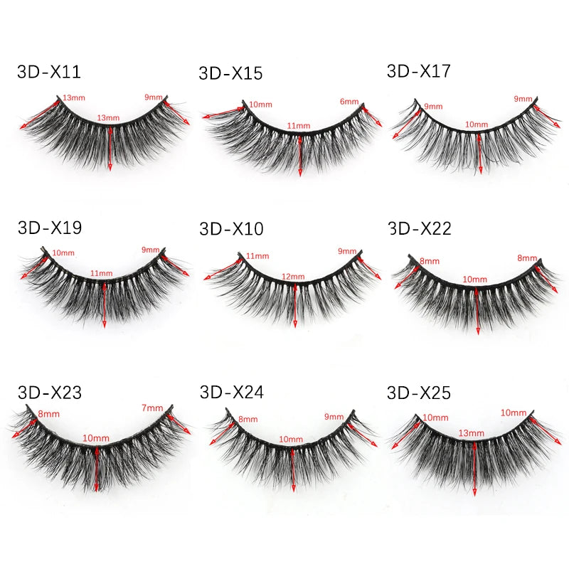 SHIDISHANGPIN 3 pairs 27 styles 3D Faux Mink Hair Soft False Eyelashes Fluffy Wispy Thick Fake Lash Handmade Eyelash Eye Makeup