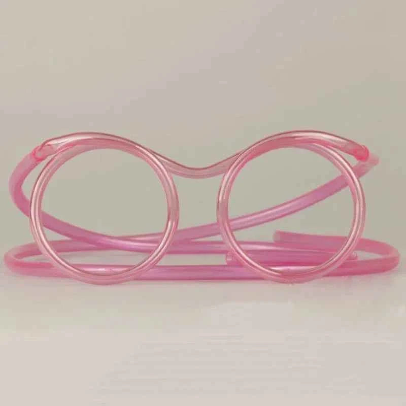 Straw Glasses Funny Soft PVC Glasses Flexible Drinking Straws Kids Party Supplies Bar Supplies Creativity Toy Kids Gift