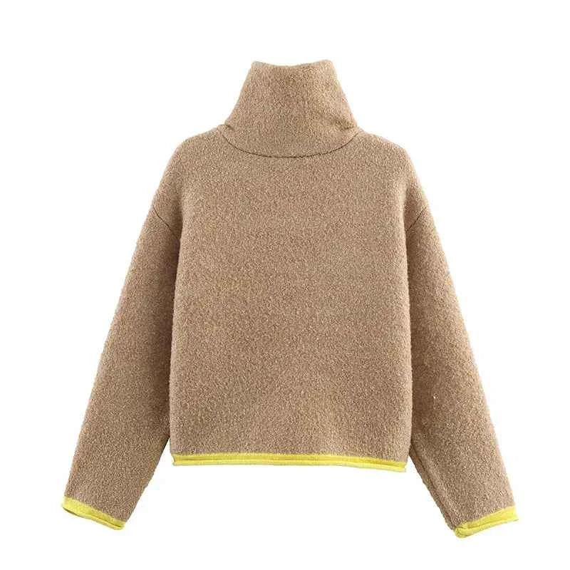 2026 Autumn Casual Jacket Coat Fashion Contrast Color Design Long Sleeve Zipper Jackets For Women Streetwear Casual Outerwear ﻿